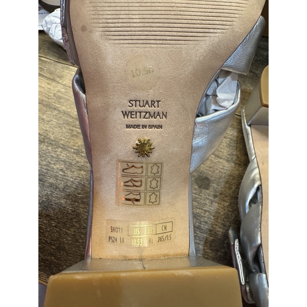 Stuart Weitzman Silver Bow Sandals - image 8